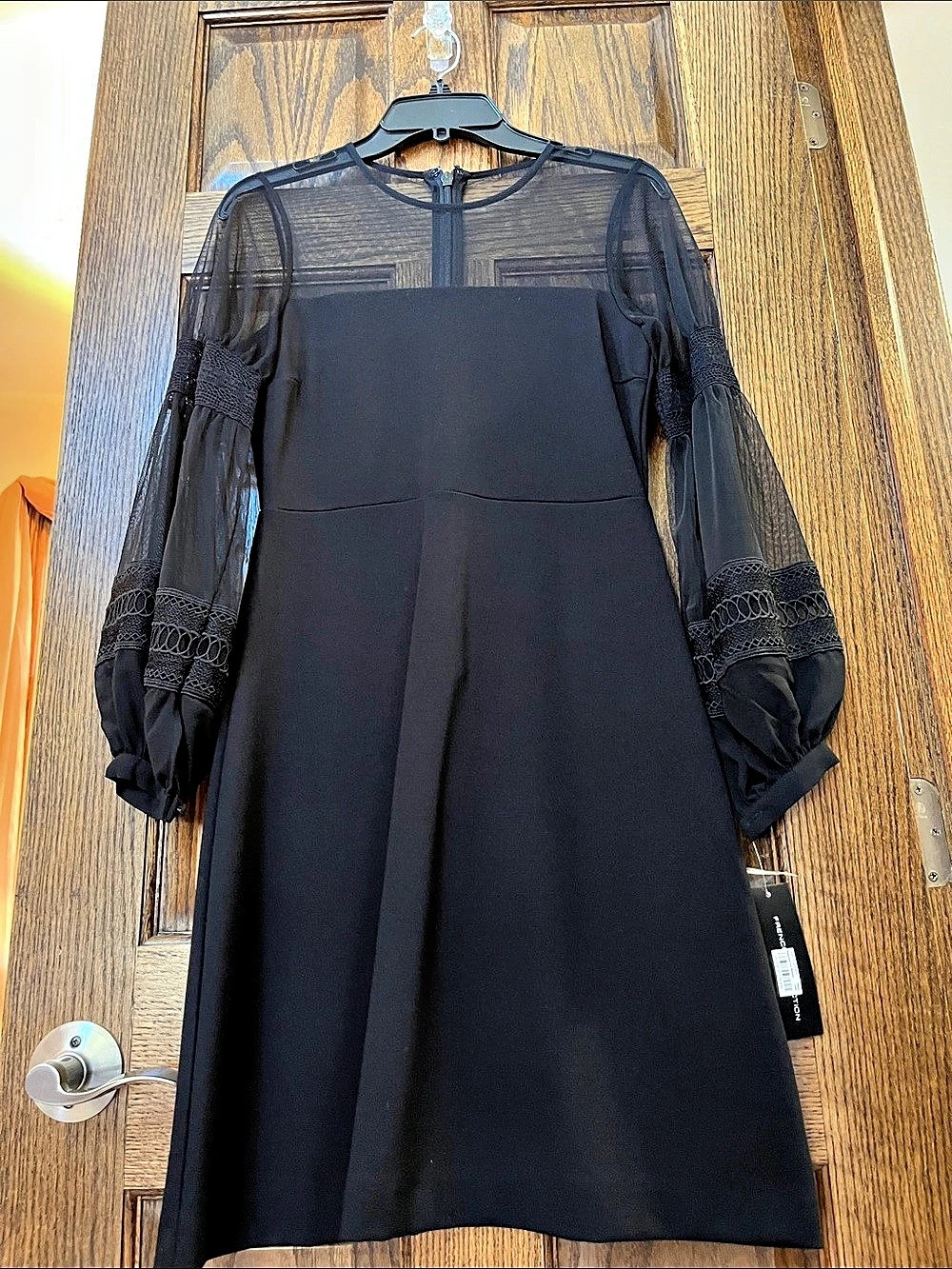 French Connection Black Long Sleeve Mini Dress